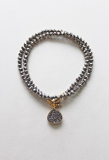 Sparkly Pyrite and Druzy Wrap Bracelet - The Vivi Bracelet