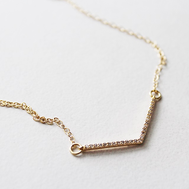 CZ Bar Necklace - The Ruth Necklace