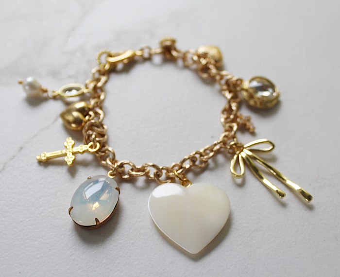 Plated Gold Charm Bracelet - The Mandy Bracelet