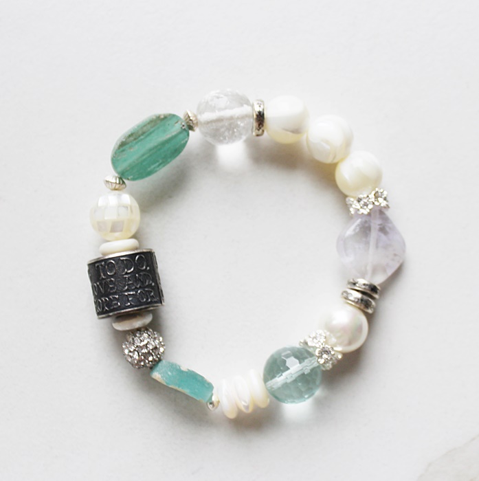 OOAK Glass, Pearl, Ancient Roman Glass and Sterling Barrel Bead - To Do, Love and  Hope Bracelet