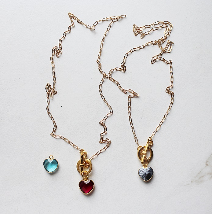 Simple Heart Necklace on Paper Clip Chain - The Simplicity Necklace