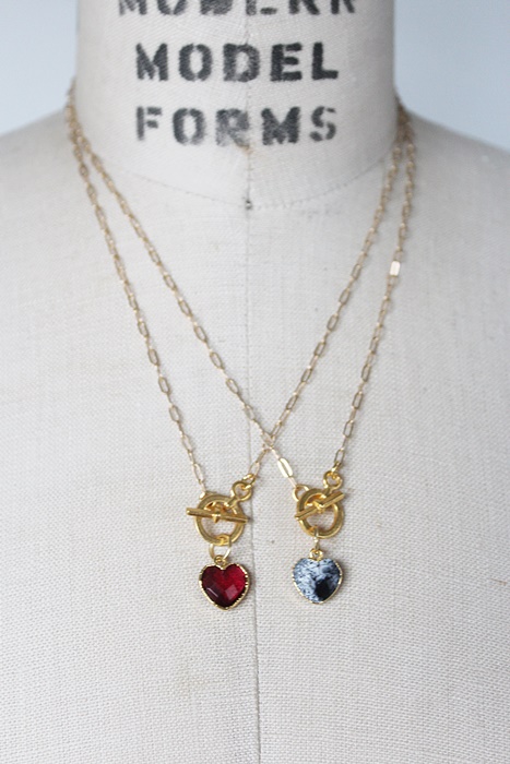 Simple Heart Necklace on Paper Clip Chain - The Simplicity Necklace