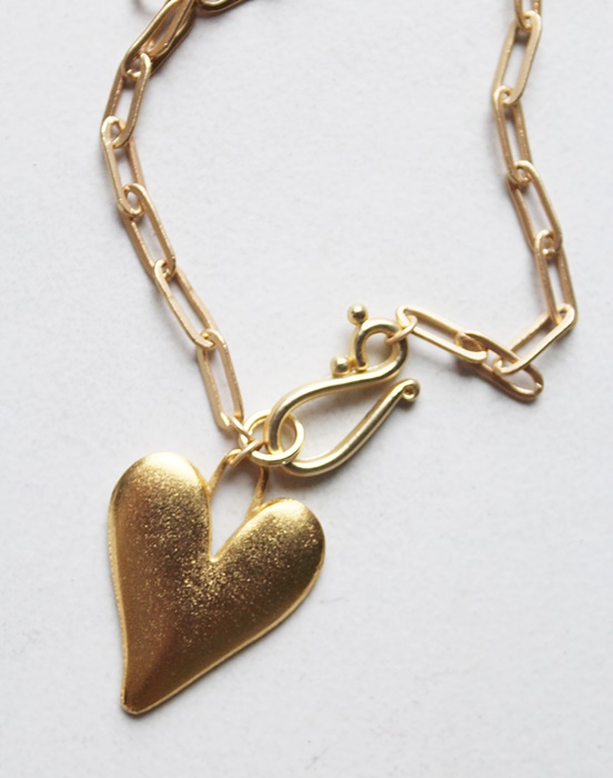 Matte Gold Heart on Paperclip Chain - The Coeur Necklace