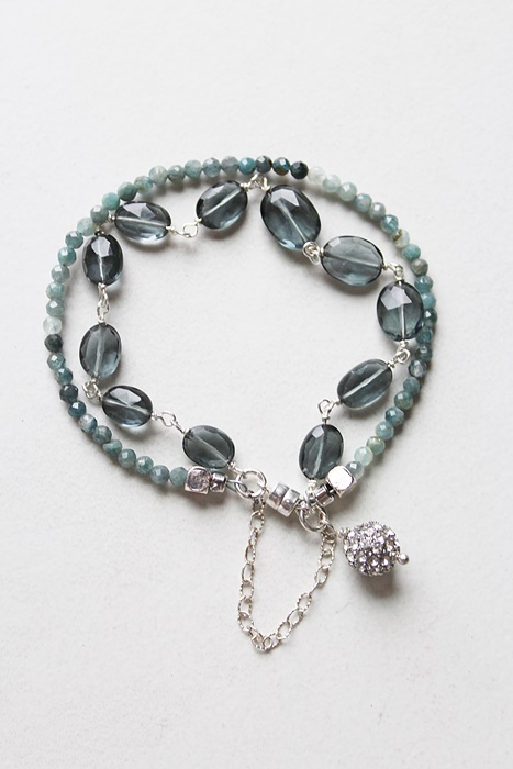Faceted Blue Quartz and Grandidierite Beaded Bracelet - The Kitson Bracelet