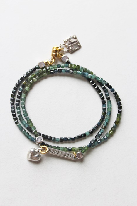 Blue/Green Tourmaline Wrap  Bracelet - The Choose Joy Bracelet