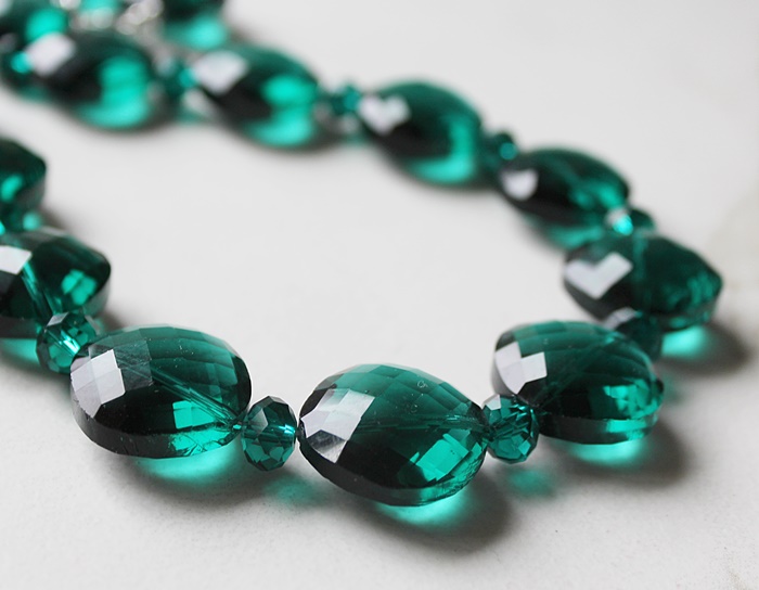 Vintage Glass Statement Necklace - The Winter Forest Necklace