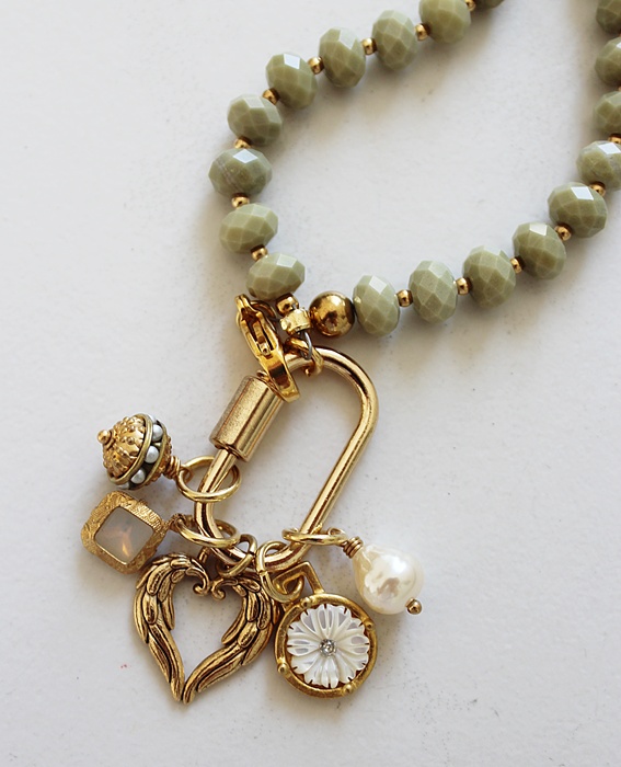 Alashan Agate Beaded Charm Necklace - The Olivia Necklace