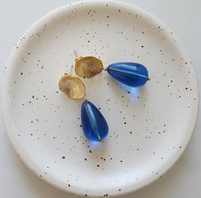 Jewel Tone Lucite Drops with Post Style Earrings - The Audrey Earrings