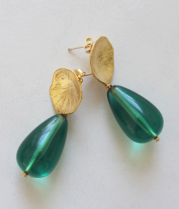 Jewel Tone Lucite Drops with Post Style Earrings - The Audrey Earrings