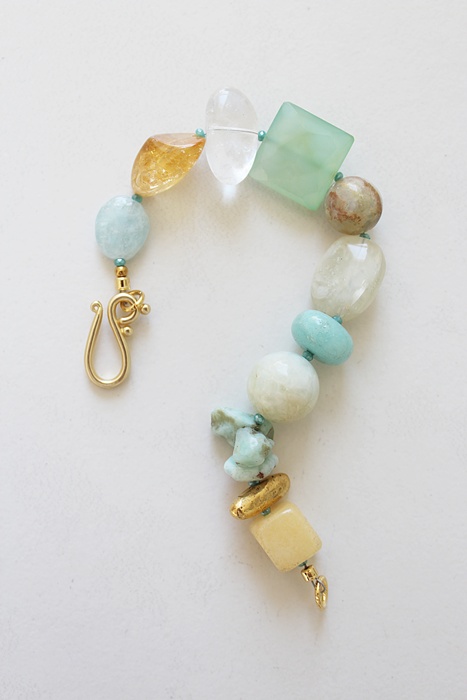 Citrine, Aqua Chalcedony, Amazonite, Clear Quartz Bracelet - The Southport Bracelet
