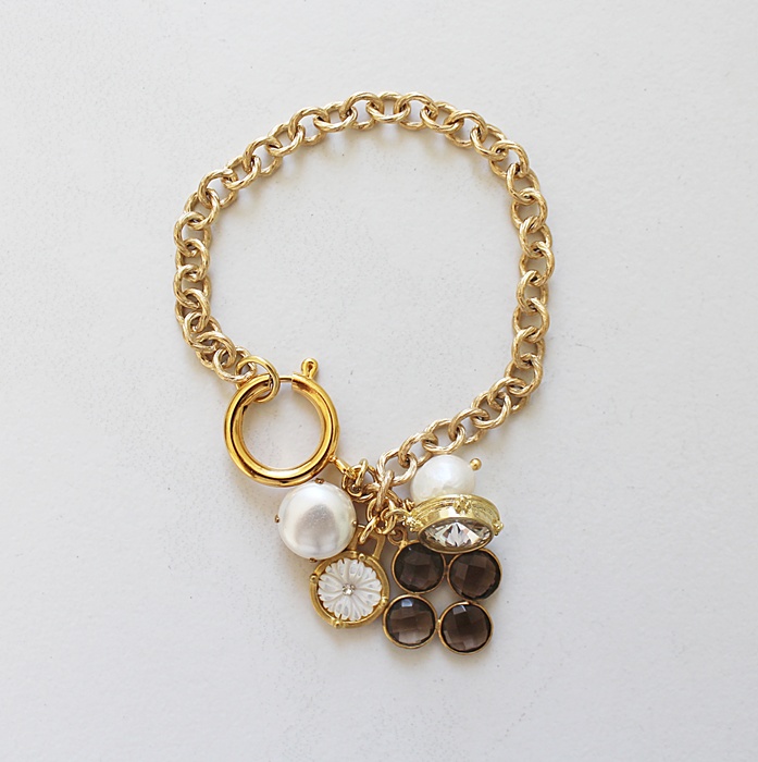 Gold Plate Charm Bracelet - The Lindy Bracelet