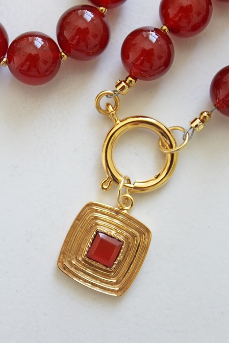 Statement Necklace - Choose your Stone - Labradorite, Carnelian, Blue Opal, Mookaite, Green Jade, or Rhodonite