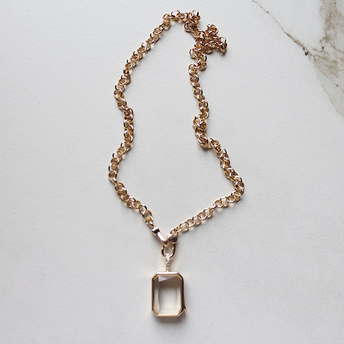 Gold Plate Locket Necklace - The Lila Necklace