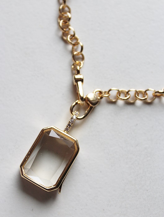 Gold Plate Locket Necklace - The Lila Necklace