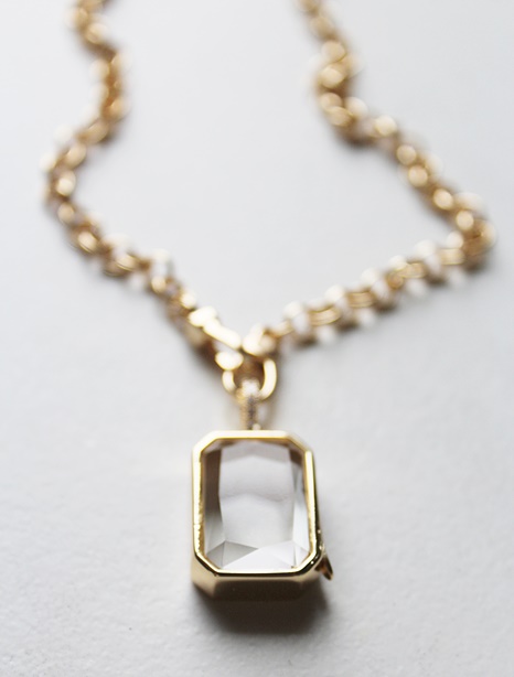 Gold Plate Locket Necklace - The Lila Necklace