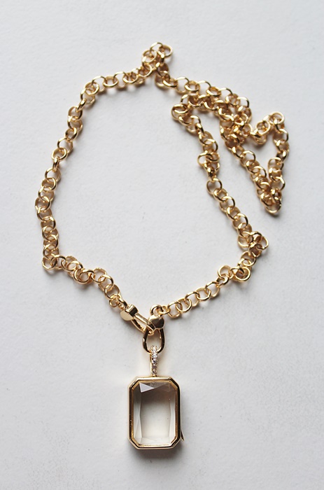 Gold Plate Locket Necklace - The Lila Necklace