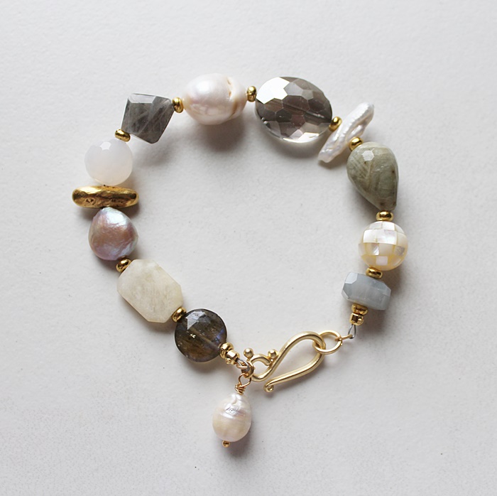 Mixed Gem and Glass Bracelet - The Valerie Bracelet
