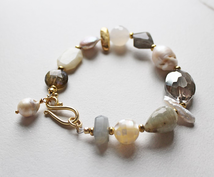 Mixed Gem and Glass Bracelet - The Valerie Bracelet