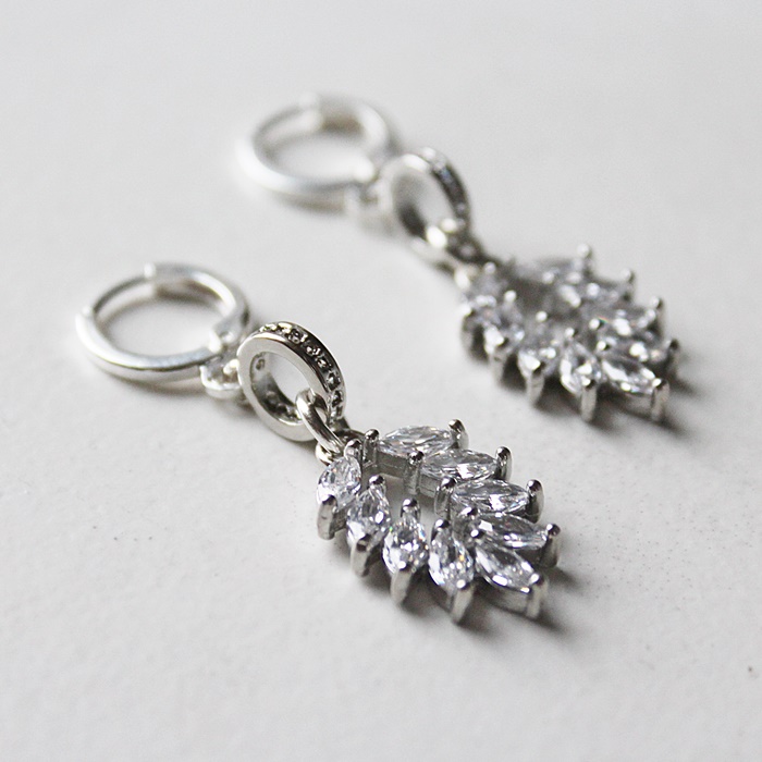CZ Leaf Earrings - The Cara Earrings
