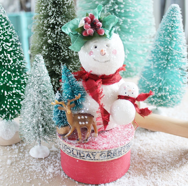 Momma Snowman and Baby Holiday Ornament