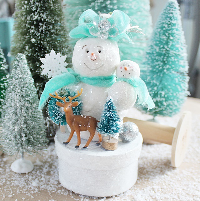 Momma Snowman and Baby Holiday Ornament