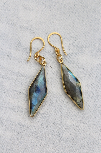 Labradorite Diamond Shaped Earrings - The Talia Earrings