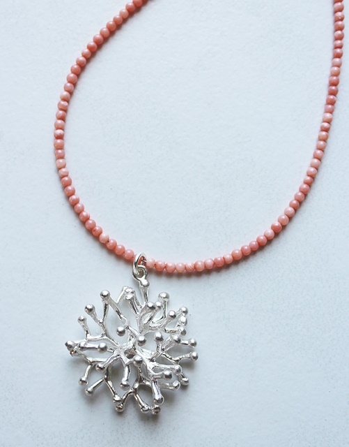 Sterling Silver & Coral Necklace - The Reef Necklace