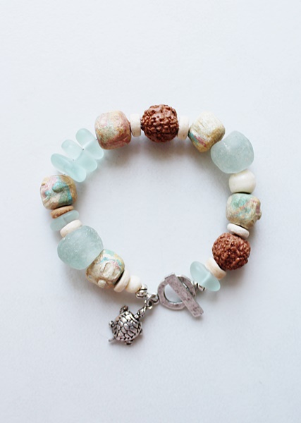Mixed Glass, Beach Glass, and Handmade Beads - The Turtle Cay Bracelet