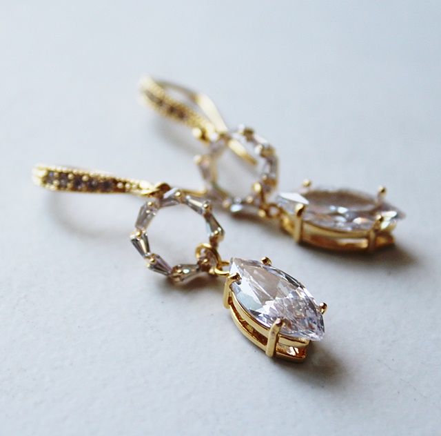 CZ and Gold Earrings - The Bliss Earrings