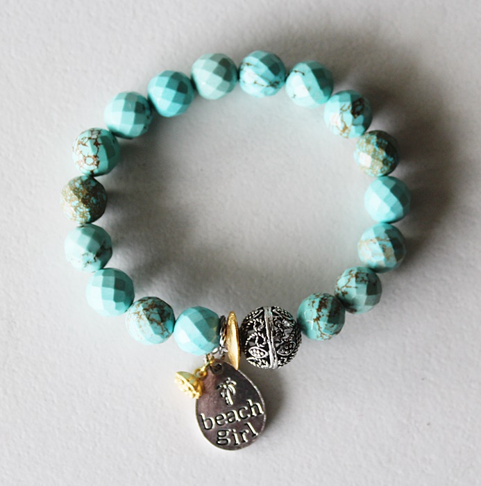 Faceted Turquoise Magnesite Bracelet - The Beach Girl Bracelet