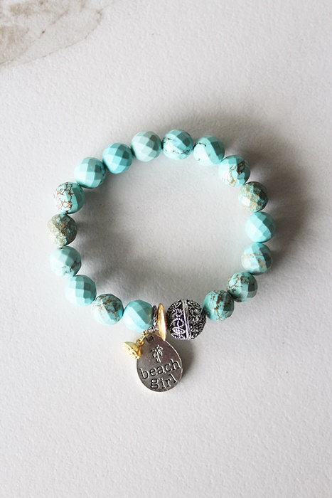 Faceted Turquoise Magnesite Bracelet - The Beach Girl Bracelet