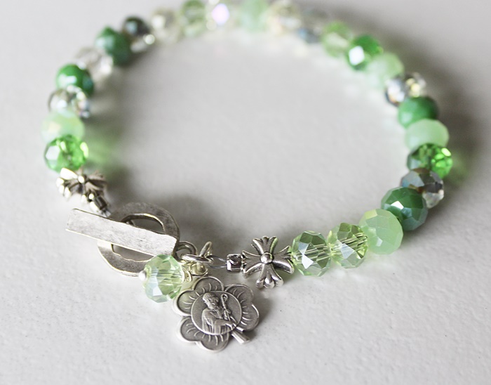 Czech Glass with St. Patrick Charm Bracelet - The Ireland Bracelet