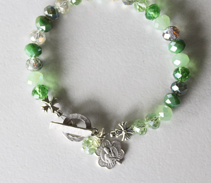 Czech Glass with St. Patrick Charm Bracelet - The Ireland Bracelet