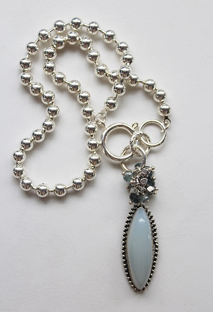 Aquamarine Cluster Necklace - The Rae Necklace