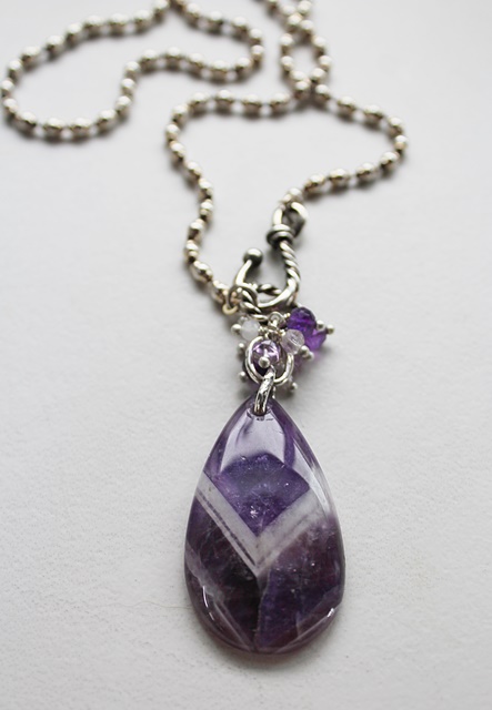 Amethyst Chevron Pendant Necklace - The February Necklace