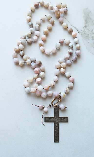 Pink Peruvian Faceted Hand Tied Necklace - The Jerusalem Necklace