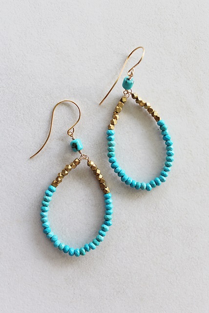 Turquoise Hoop Earrings - The Karin Earrings