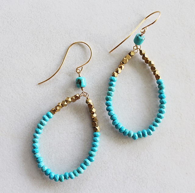 Turquoise Hoop Earrings - The Karin Earrings