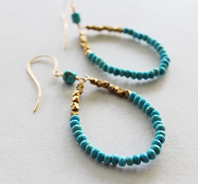 Turquoise Hoop Earrings - The Karin Earrings