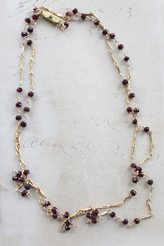 Garnet Simple Necklace - The Char Necklace