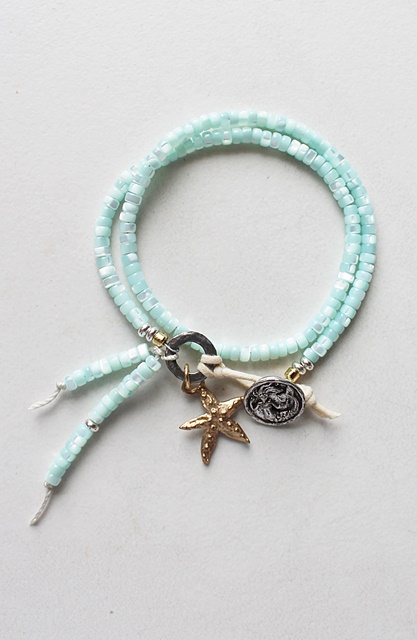 Aqua Mother of Pearl Mermaid Beach Bracelet - The Bayshore Bracelet
