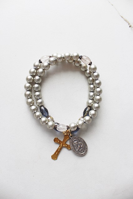 Vintage Glass Pearl Prayer Bracelet - The Rosary Bracelet