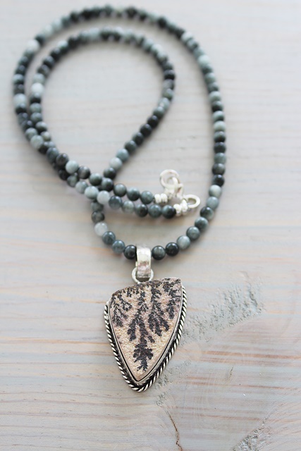 Dendritic Agate Pendant Necklaces - The Adrian Necklace