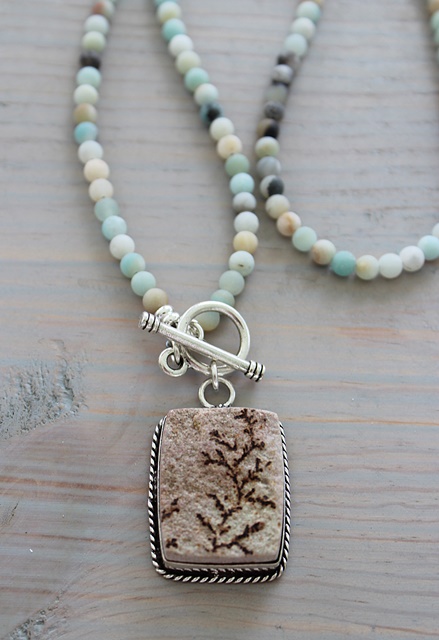 Dendritic Agate Pendant Necklaces - The Adrian Necklace