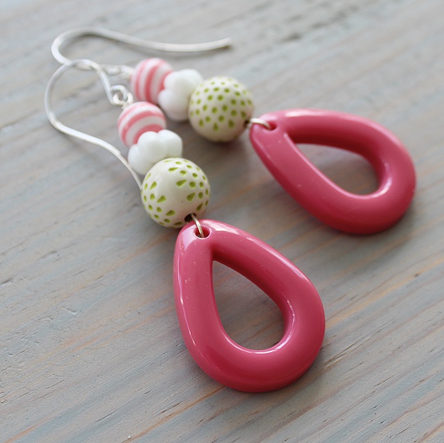 Lucite Hoop and Vintage Lucite Earrings - The Cheri Earrings