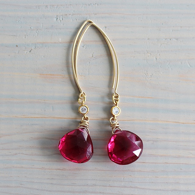 Ruby Quartz Earrings - The Ruby Earrings