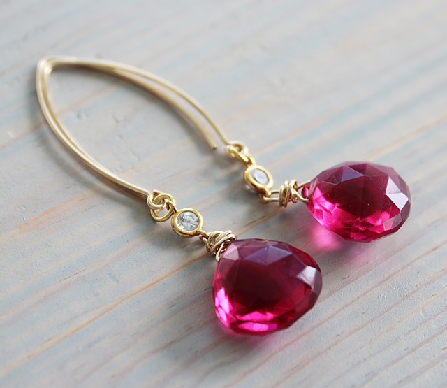Ruby Quartz Earrings - The Ruby Earrings