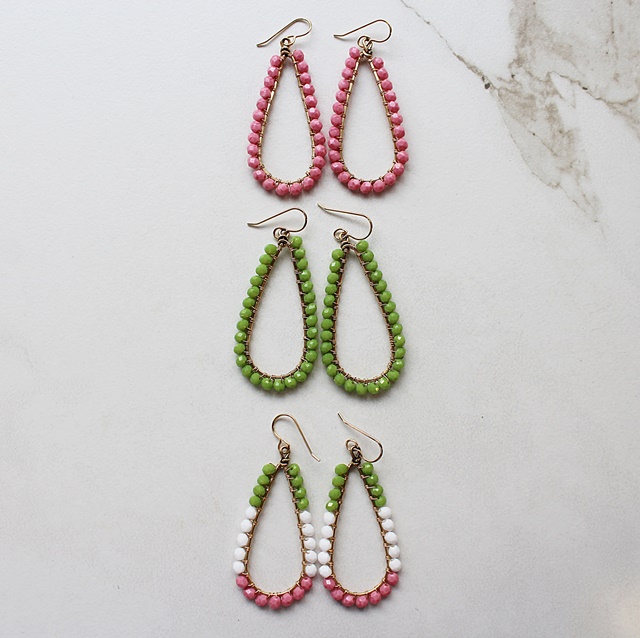 Twisted Czech Glass Hoops (Assorted Colors) - The Chelsea Earrings