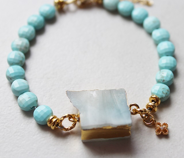 Turquoise and Agate Bracelet - The Yuma Bracelet