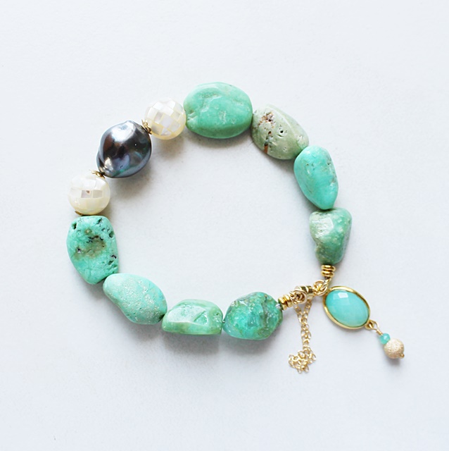 Crysoprace and Baroque Pearl Bracelet - The Leslie Bracelet